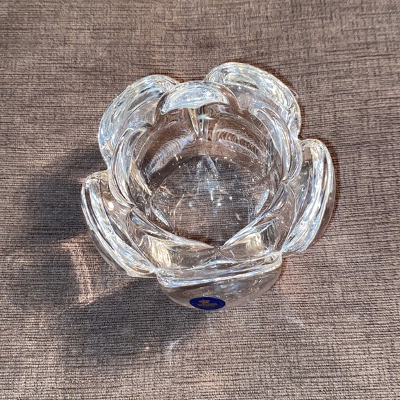 Royal Copenhagen Large 5” Crystal Lotus Candle Holder W/ Sticker - Picture 3 of 7